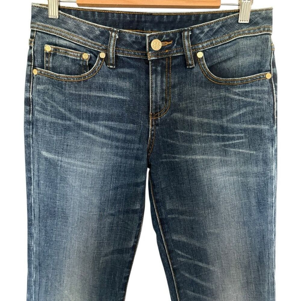 Tory Burch Classic Tory Boot Jean Size 28 Medium Wash - Picture 3 of 7